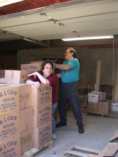 Palletizing the books (Priscilla Olson and Dave Grubbs)